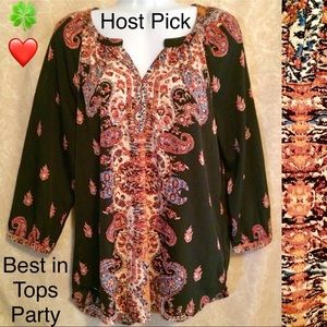 HOST PICK Beach Lunch Lounge Paisley Tunic Top
